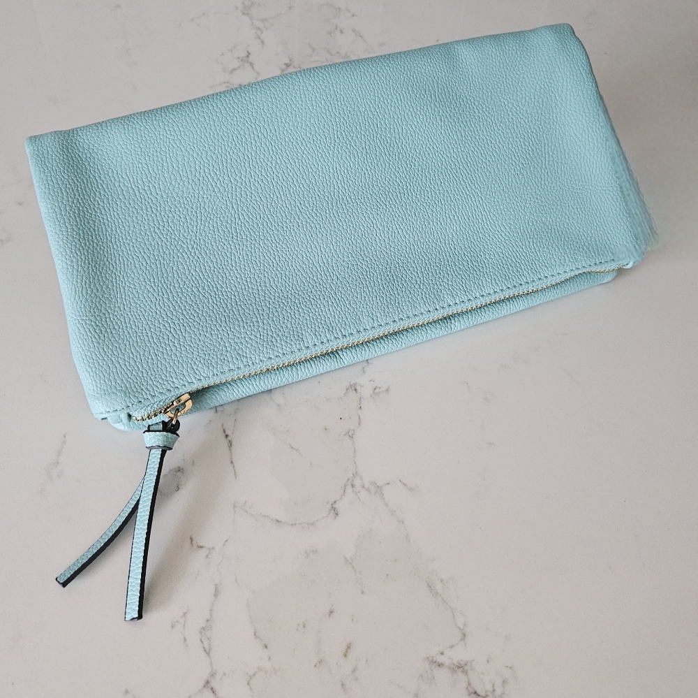 Indigo Robin's Egg Blue Clutch - Fold-over style
